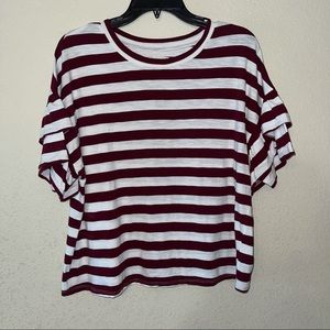 Universal Thread maroon and white striped shirt